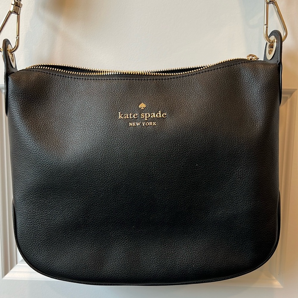 Kate Spade Large Rosie Crossbody Black Pebbled Leather EUC